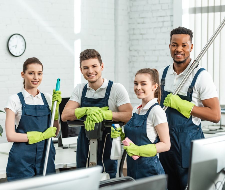 Hogan Cleaning Services team in an office they maintain
